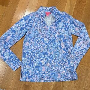 Lilly Pulitzer Blue and Pink Patterned Garment